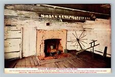 Springfield IL Interior Abraham Lincoln's Log Cabin Illinois Vintage Postcard picture