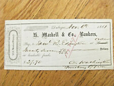 CIVIL WAR 12TH  IOWA COLONEL SAMUEL EDGINGTON SIGNED PAY DUBUQUE 1861 picture