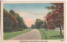 Greetings from Koontz Lake Indiana - near Walkerton - Vintage Linen picture