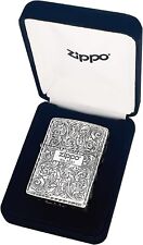 ZIPPO Oil Lighter Arabesque Silver Armor Case Limited 162SVI-luxury1 BOX New picture