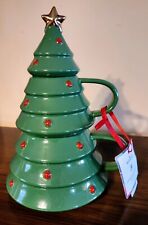 Hallmark Store Christmas Tree 2 Stacking Mugs with Lid with Styrofoam & Tags picture