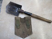 Original EAST GERMAN Trench Shovel Entrenching  w/ Rain Camo Cover GDR E Tool picture