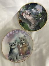 90s Vintage Collectors Limited Edition Cat & Kitten decorative plates (set of 2) picture