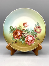 Vintage BTC Germany Porcelain Plate Pink Rose Pattern with Gold Trim picture