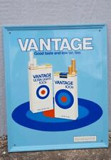 Vtg 1982 Vantage Ultra Lights 100s Cigarette Sign Metal Advertising Made in USA  picture