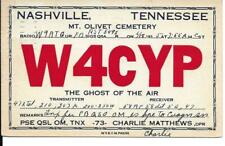 QSL  1935 Nashville TN  Mt Olivet Cemetery   radio card    picture