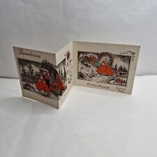 Vintage Christmas Card Remembrance 18th century style costumes, c1920s  picture