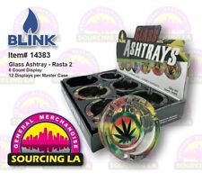 BLINK GLASS ASHTRAY RASTA 2 - 6CT DISPLAY - 14383 picture