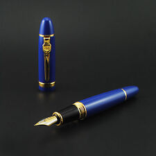Promotion Jinhao 159 General Blue Fountain Pen Golden Clip 2 Nibs Medium Fine picture