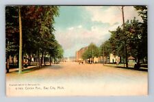 Bay City MI-Michigan, Center Ave, Antique, Souvenir, Vintage c1907 Postcard picture