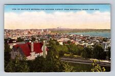 Seattle WA-Washington, Birds Eye View Business District, Vintage Postcard picture