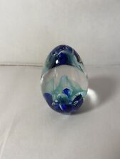 Art Glass Egg Paperweight Vine Studios Signed/ Controlled Bubble 2002 picture