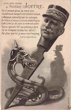 WWI Propaganda Snake Spike Helmet French General Joffre Letter Opener Postcard picture