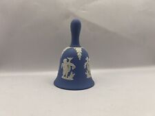 Vintage Wedgwood Jasperware Blue and Cream Hand Bell Swan picture