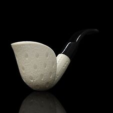 Lattice Design Cobra Shape Pipe Block Meerschaum Handmade NEW With Case#624 picture