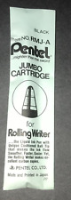 NOS Vintage Pentel RMJ-A Jumbo Rolling Writer Refill Cartridge Black Sealed picture