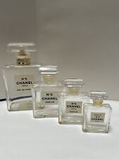 Four Channel No Five Parfum bottles Empty 4.5” 3.25” 2.5” 2” picture