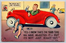 Lady Mechanics Humor Vintage Postcard picture