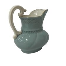 Lenox Vintage Small Pitcher In Sage With Cream Handle And Gold Trim Excellent picture