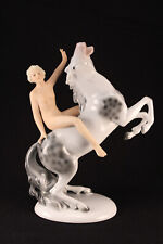 Antique Fasold & Stauch German Porcelain Woman Ridding On Horse Figurine 15095 picture