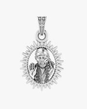 Indian Traditional Sterling Silver Sai Baba Pendant For Good Wealth picture