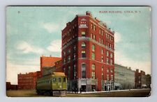 Utica NY-New York, Mann Building, Antique, Vintage Souvenir Postcard picture