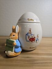 Beatrix Potter Peter Rabbit Teleflora 2008 Egg Lid Candy Cookie Jar Easter picture