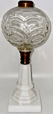 Antique PANELLED BULLSEYE Oil Kerosene Stand Lamp THURO Owned Published in Bk 1 picture
