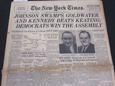 1964 NOVEMBER 4 NEW YORK TIMES - JOHNSON SWAMPS GOLDMATE - NT 7165 picture