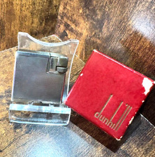 WORKING Dunhill Vintage Oil Lighter Square Boy Silver Case Box picture