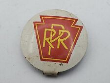 PENNSYLVANIA RAILROAD  Fold Over Tab Badge Button Pin Greenduck Chic Vintage picture