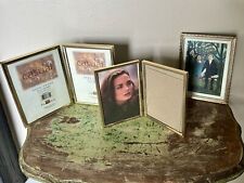 Vintage Lot of 5 Picture Folding Frames MCM Decorative Metal Gold Tone Brass picture
