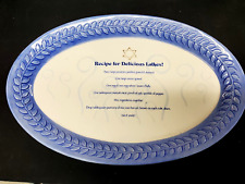 Hanukkah Collection 2004 Judaica Holiday Latkes White And Blue Large Dish 16