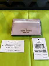 NEW kate spade new york Leather Madison Studded Faux Pearls Slim Card Holder picture