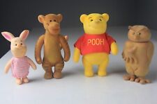 Vintage Disney Winnie Pooh Flocked Figurines Tigger, Pooh, Owl and Piglet picture