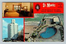 Miami FL- Florida, St Moritz, Ocean Views, Advertising, Vintage Postcard picture