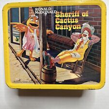 Vintage 1982 Ronald McDonald Sheriff Cactus Canyon Metal Lunchbox McDONALDS picture