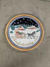 Cracker Barrel “Home for the Holidays 2001” Santa Snow Scene 3-D 8” Plate picture
