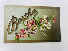 Postcard  - Bertha Embossed Glitter - Tuck's Post Card 