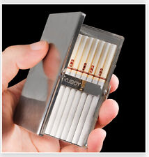 Classic Vintage Stainless Steel Silver Double Sided Cigarette Case Holder Men picture