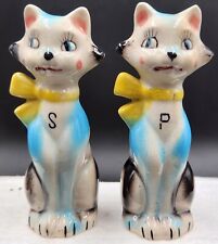 Vintage Tilso Japan Tallboy Cat Salt & Pepper Shakers Kitschy Anthropomorphic 5