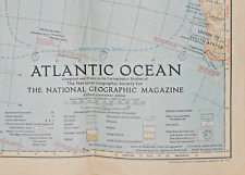 ⫸ 1939-7 July Map ATLANTIC OCEAN National Geographic  Single-sided Map (942) picture