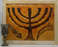 A Special MENORAH. rustic handmade Jewish culture .Art of the Land of Israel picture