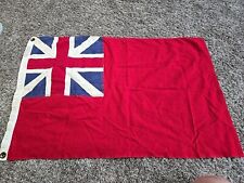 Vtg UK British Red Defiance Flag 35”x23” DEFIANCE USA  100% Cotton picture