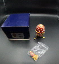 Kingspoint Design Egg Trinket Red With Necklace Original Box 62171 picture