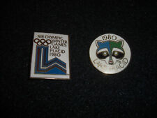 Enamel Pins Lake Placid 1980 Xlll Olympic Winter Games Set of 2 picture