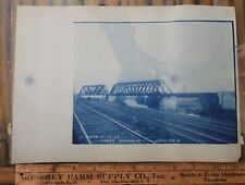 ORIG 1907 LYONS CYANOTYPE 6x8 on 8x11 PHOTO NEW YORK CENTRAL NYCRR Bridge picture