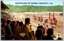 Vtg Prescott Arizona AZ Frontier Days Parade Grand Entry Rodeo View Postcard picture