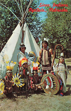 Postcard Ogallala, NE: Sioux Indians Chief Lindy Whitecalf Siouz Indian Village picture