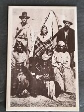 1930s Native American Indian Warrior Party Postcard  Unused War Black White 6